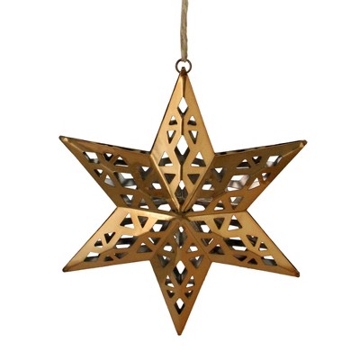 Northlight 6 Shiny Gold Geometric Cut 6-Point Star Christmas Ornament