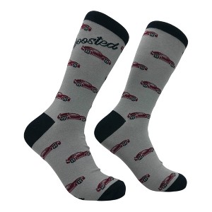 Crazy Dog Men's Boosted Socks Funny Sarcastic Car Guy Graphic Novelty Footwear for Men - 1 of 4