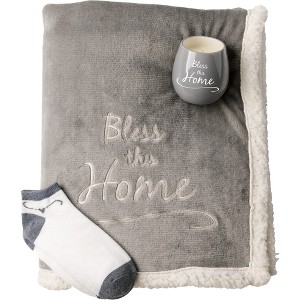 Pavilion Gift Company - Home - 42" x 50" Lined, Royal Plush Blanket Gift Set - Throw Blankets - 1 of 4