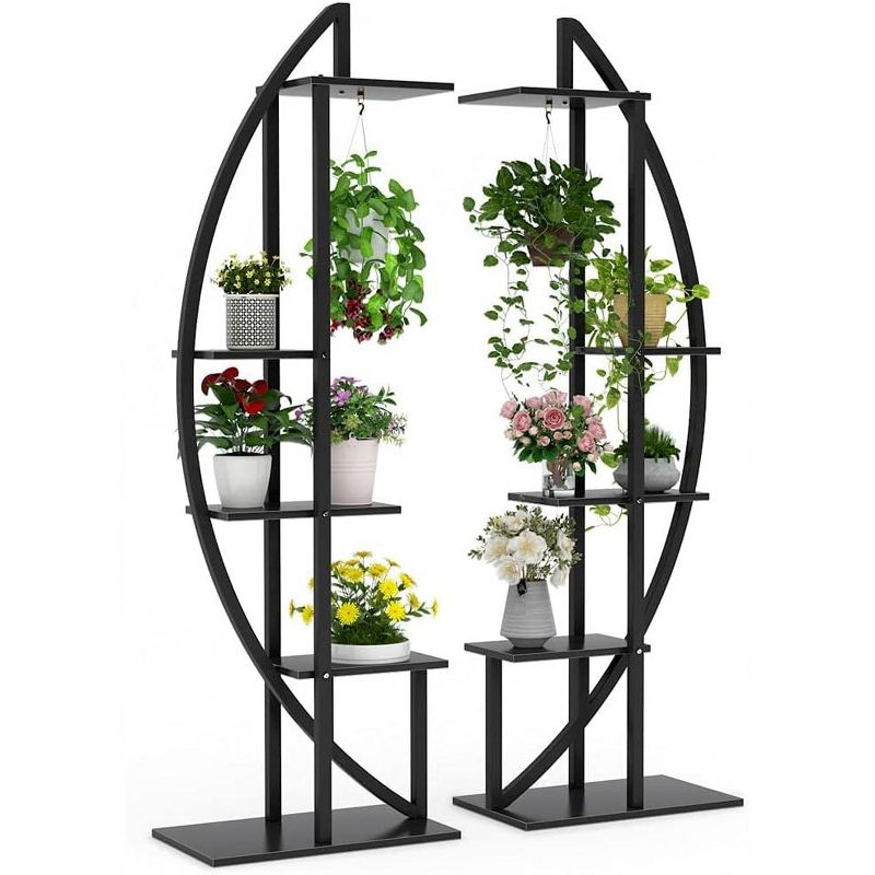 Tribesigns 63" Tall 5-Tier Plant Stand Pack of 2 Black, 1 of 5