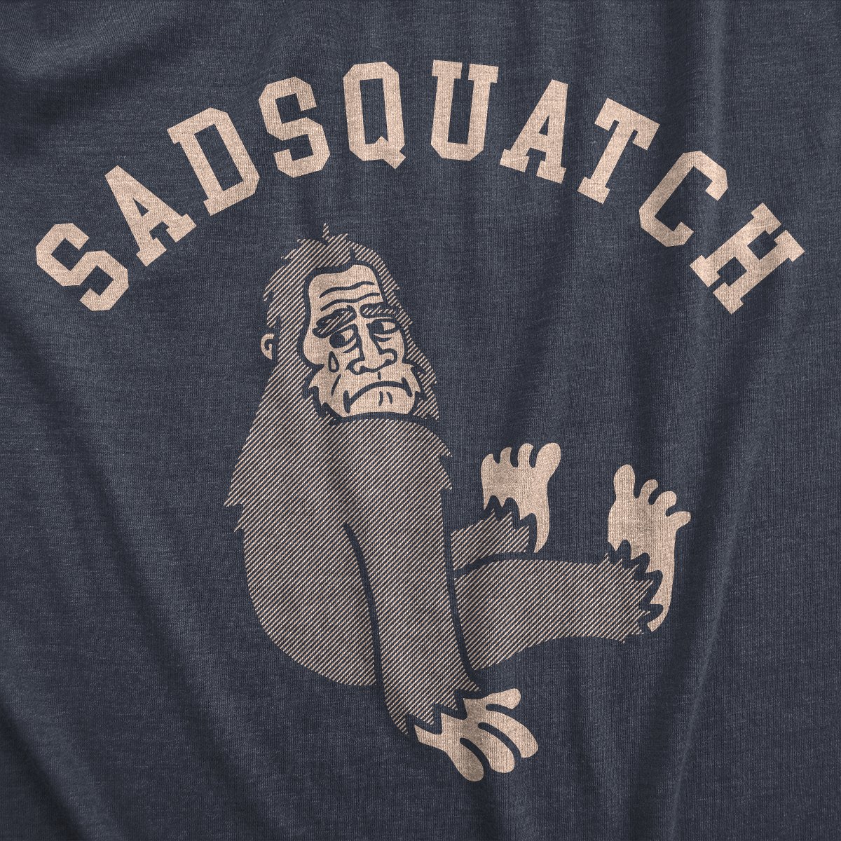Мужские футболки Crazy Dog T-Shirts, Inc. Mens Sadsquatch T Shirt Funny Depressed Crying Big Foot Joke Tee for Guys - Crazy Dog Men's T Shirt for Animal Lovers Navy XXL — фото 2