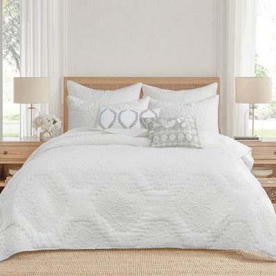 Muslin Stitch White King Quilt Set - Levtex Home : Target