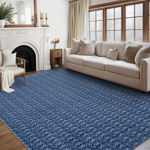 Washable Rugs Non-Slip ¨C Modern Braided Print Area Rug? Stain-Resistant Machine Washable Carpet | Contemporary Accent Rug with Non-Slip Backing - 1 of 4