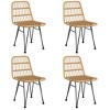 vidaXL Garden Dining Set Black Steel, polyethylene, tempered glass - Brown 63" Table Length 4 Items - 4 of 4