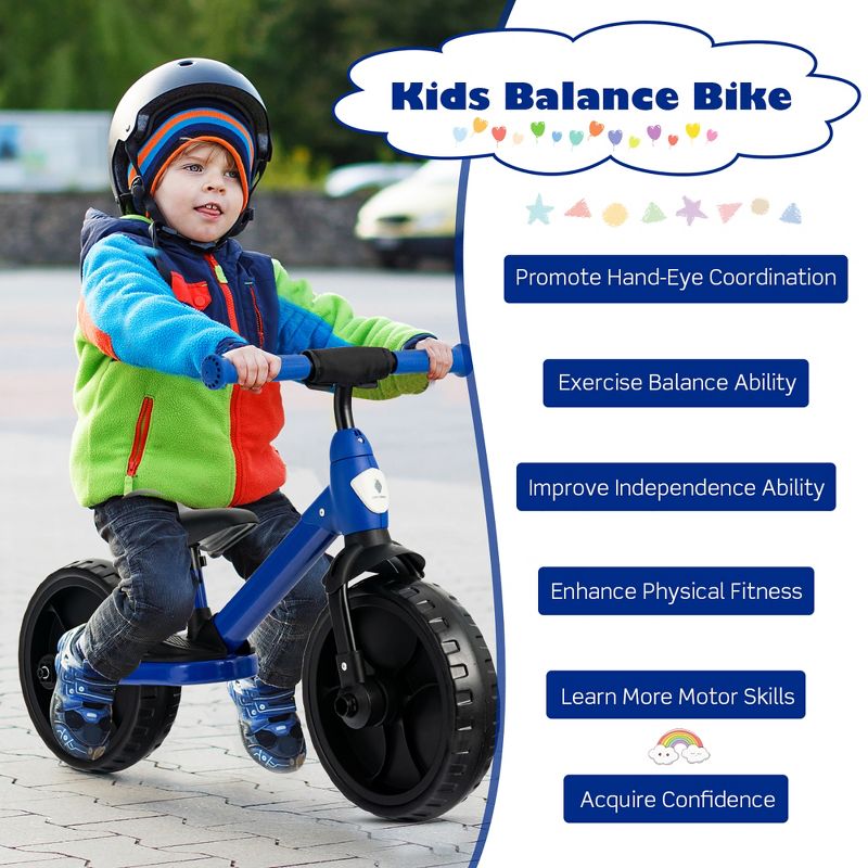 Costway 4-in-1 Kids Training Bike Toddler Tricycle w/ Training Wheels & Pedals Pink\Blue, 5 of 11