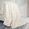 Aoibox Faux Fur Luxury Throw Blanket, Double-Sided Soft Fluffy Shaggy Fuzzy Blanket for Couch Sofa Bed in Cream - 3 of 4