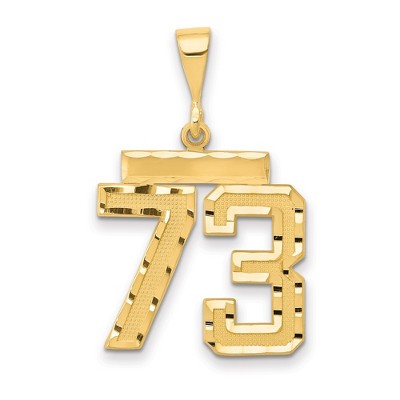 Black Bow Jewelry 14K Yellow Gold, Varsity Collection, Medium D/C Pendant Number 73