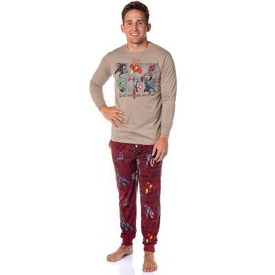 Marvel Men's Avengers Long Sleeve T-Shirt and Knit Pajama Pant Set