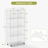 4-Tier Tempered Glass Display Cabinet with Lock & Wheels, Freestanding Storage Cabinet with Acrylic Shelves - ModernLuxe - 3 of 4