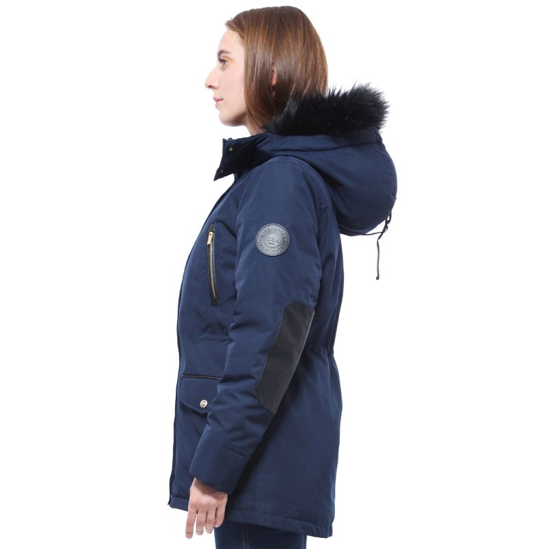 Rokka&Rolla Women's Winter Coat with Faux Fur Hood Parka Jacket, 5 of 9