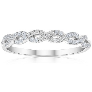 Pompeii3 1/4 Carat (ctw) Round White Diamond Ladies Swirl Wedding Ring 10k White Gold - 1 of 4