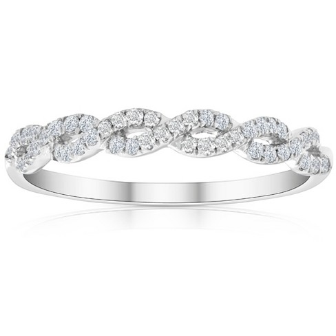 Pompeii3 1/4 Carat (ctw) Round White Diamond Ladies Swirl Wedding Ring 10k  White Gold - Size 6