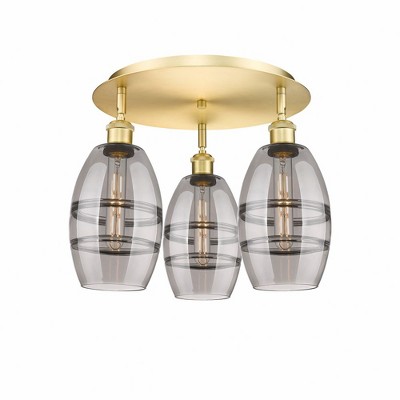 Vaz - 3 Light Flush Mount In Industrial Style-9.13 Inches Tall and 17.63 Inches Wide