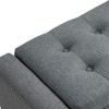 Resenkos Storage Ottoman, Linen Upholstered Storage Bench With Lift Top And Button Tufted For Living Room, Gray - 2 of 4