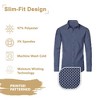 Galaxy By Harvic Men's Slim Fit  Long  Sleeve Stretch Printed Dress Shirts - 4 of 4
