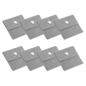 Unique Bargains Earrings Bracelets Velvet Pouches Snap Button Portable Jewelry Storage Bag 8 Pcs - 1 of 4
