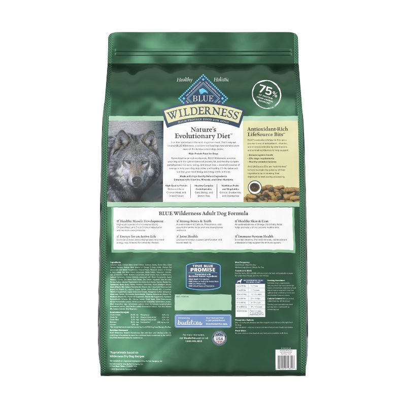 Blue Buffalo Wilderness Adult Dry Dog Food with Duck Flavor - 28lbs, 3 of 12