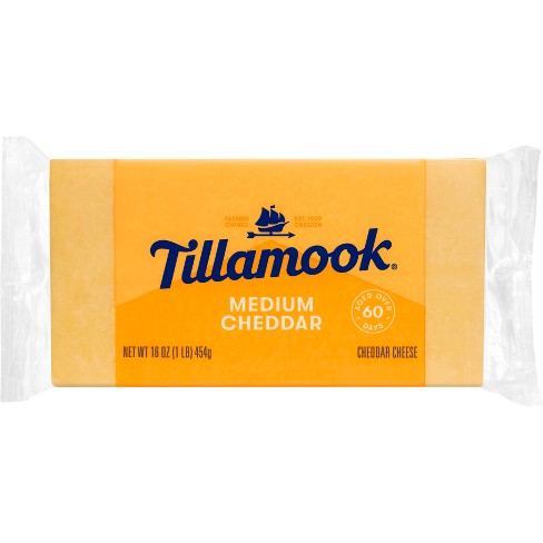 Tillamook Medium Cheddar Cheese Block - 16oz : Target