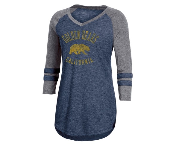 NCAA Women's 3/4 Sleeve V-Neck T-Shirt Cal Golden Bears - S