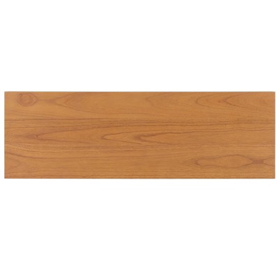 Natural Wood Ridged Hallway Table with Storage