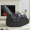 Mjkone Upholstered Corduroy Rocking Chair with Wooden Legs Wrapped in Leather&Adjustable Footrest - 4 of 4