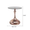 NicBex Small Round Coffee Table,Cocktail Table with Rose Gold Carbon Steel Legs,Space-Saving Side Table for Bedroom,Living Room Furniture - 3 of 4