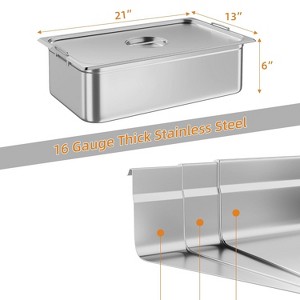 CuisinSmart 6 Pack Steam Table Pan, Stainless Steel Catering Pans, Commercial Anti-Jamming Hotel Pan with Handle, 2.5/4/6 Inch Deep - 1 of 4