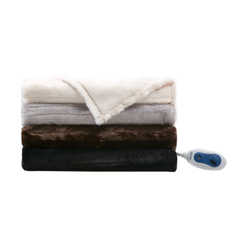 Duke Faux Fur Electric Heated Throw Blanket - Beautyrest, 3 of 9