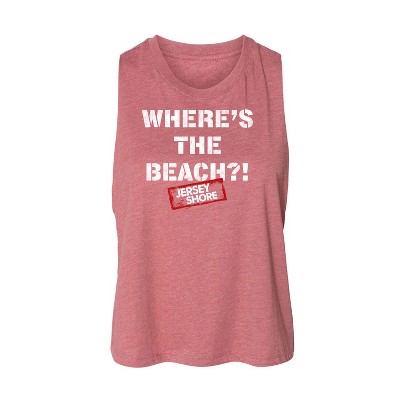 Women's - Jersey Shore - Where's The Beach Graphic Racerback Tank