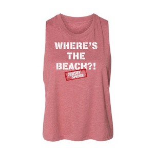 Women's Jersey Shore Where's The Beach Graphic Racerback Tank - Heather Mauve - Small - 1 of 2
