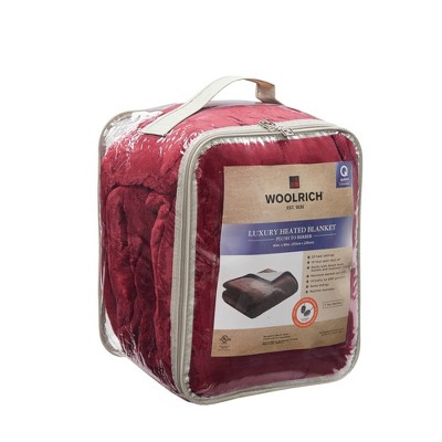 Twin Garnet Heated Plush to Berber Blanket