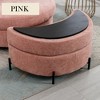 Hrinhom 32.7" W Half Moon Storage Ottoman,Modern Chenille Footstool with Metal Legs - 4 of 4