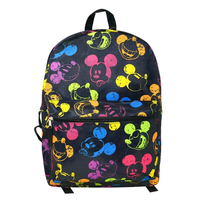 UPD inc. Disney Mickey Mouse Neon Heads 16 Inch Kids Backpack, 1 of 4