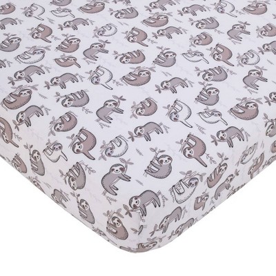 Little Love by NoJo Sloth Let's Hang Out All Over Print Crib Sheet