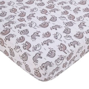 Little Love by NoJo Sloth Let's Hang Out All Over Print Crib Sheet - 1 of 4