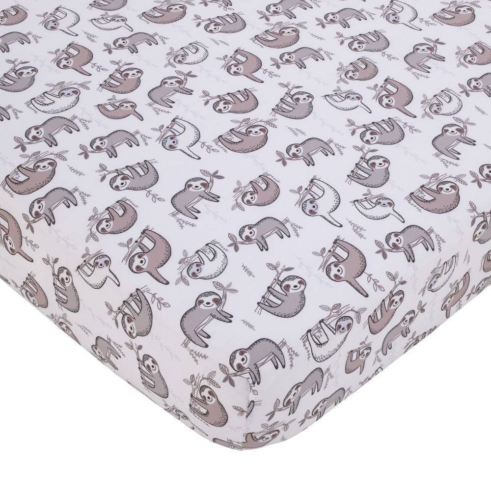 Photos - Bed Linen Little Love by NoJo Sloth Let's Hang Out All Over Print Crib Sheet