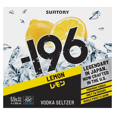 -196 Lemon Vodka Seltzer RTD - 4pk/355ml Cans
