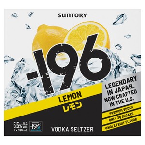 -196 Lemon Vodka Seltzer RTD - 4pk/355ml Cans - 1 of 4