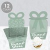Big Dot of Happiness Sage Green Elegantly Simple - Square Favor Gift Boxes - Guest Party Favors Bow Boxes - Set of 12 - 3 of 4