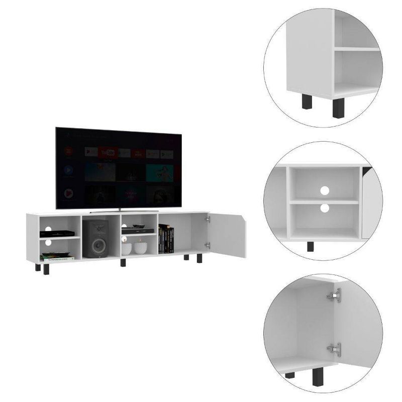 Mobile TV Stand for TVs up to 70&#34; White - Boahaus, 3 of 5