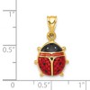Black Bow Jewelry 14k Yellow Gold 3D Red Enameled Ladybug Pendant, 15mm - 4 of 4
