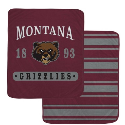 NCAA Montana Grizzlies Varsity Plaque Double Sided Royal Plush Blanket