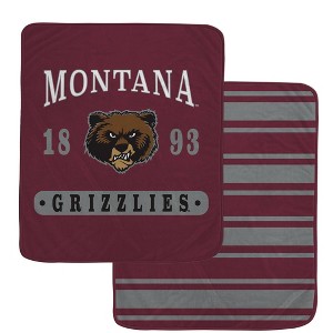 NCAA Montana Grizzlies Varsity Plaque Double Sided Royal Plush Blanket: Sports Team Logo - 1 of 1