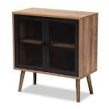 Yuna Natural Brown Wood and Metal 2 Door Storage Cabinet Natural Brown/Black - Baxton Studio