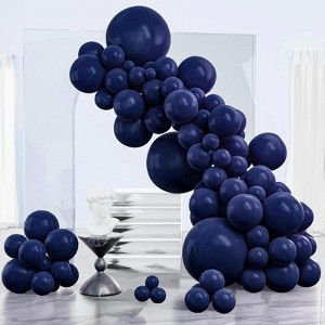 PartyWoo Balloons Navy Blue Pearl 18 12 10 5 Inch 123 pcs - 1 of 4