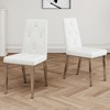 NicBex Set of 2 PU Leather Dining Chair Modern Upholstered Tufted Side Chair with Wood Legs for Kitchen,Dining Room - 2 of 4