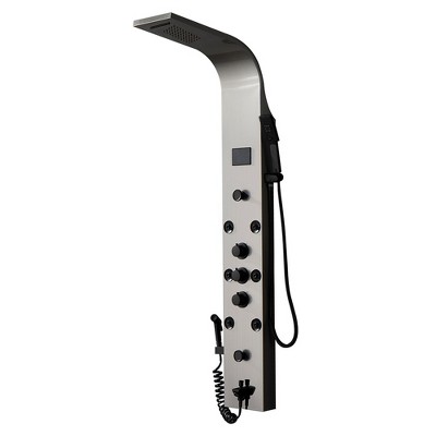 BWE 8-Jet Rainfall Shower Panel System with Rainfall Waterfall Shower Head and Shower Wand in