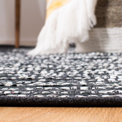 Handmade Light Gray and Black Leather Square Rug