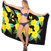 LA LEELA Women's Summer Bikini Wraps Beach Wrap Cover up Sarong Skirt Swimsuit Swimwear Cover Ups for Womens One Size Yellow, Floral - 4 of 4