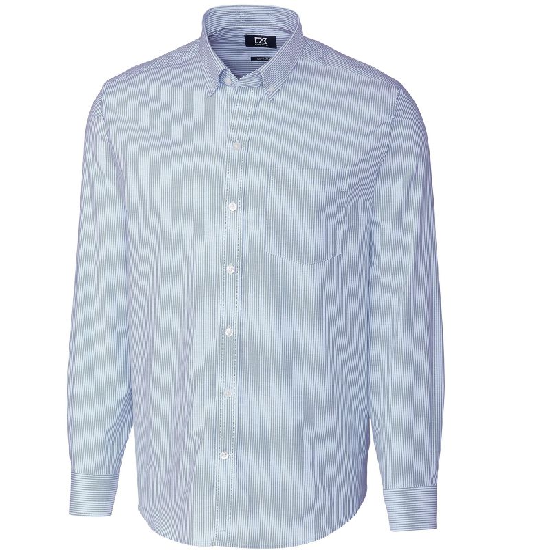 Cutter & Buck Stretch Oxford Stripe Mens Long Sleeve Dress Shirt, 1 of 5